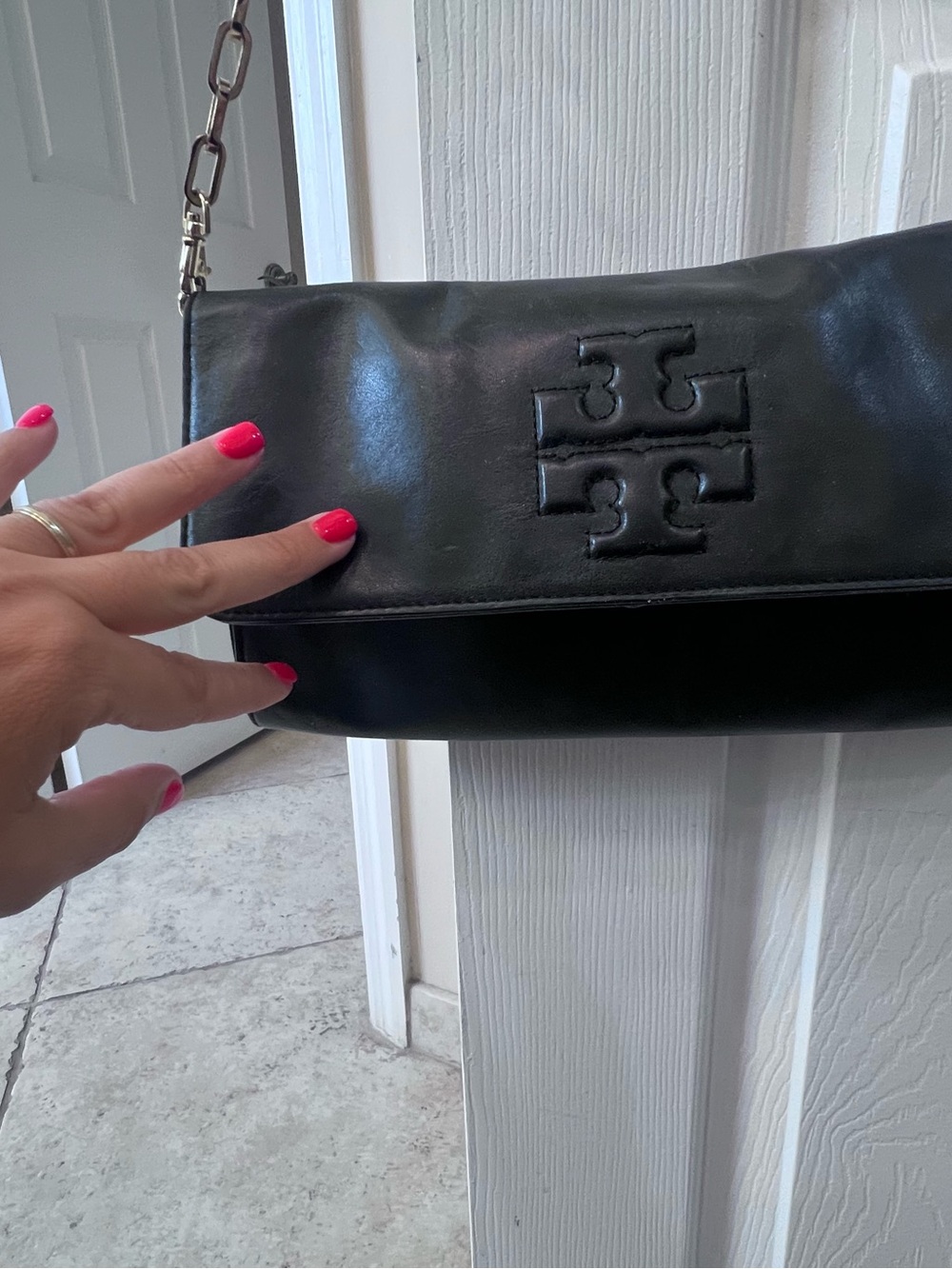 Tory Burch Black Leather Chain-Shoulder Bag - Picture 3 of 3